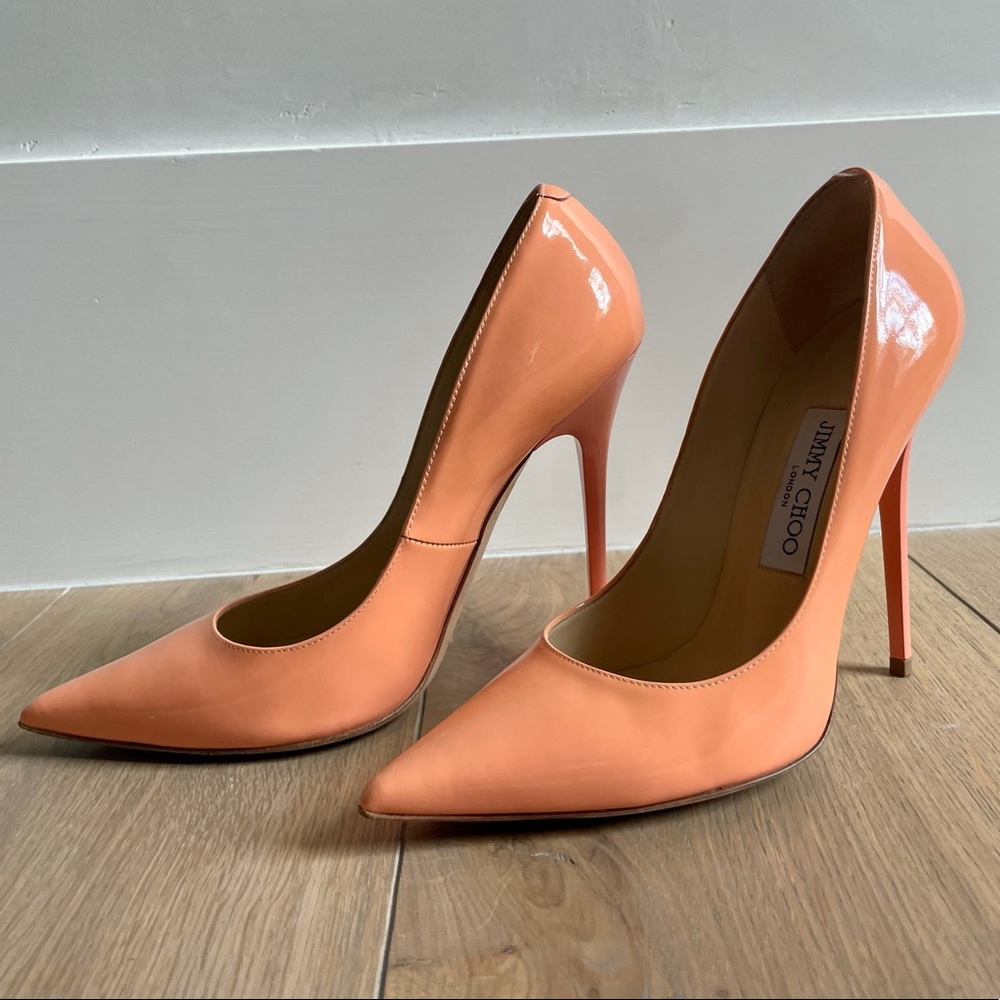 Jimmy Choo Patent Leather Coral Pumps